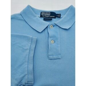 Brooks Brothers Performance Polo Shirt Men's L Blue CUSTOM FIT  100% Cotton Logo